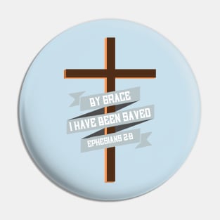 By Grace - Ephesians 2:8 Jesus Cross T-Shirt Pin