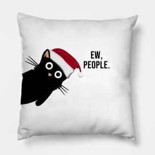 Funny black cat, ew people Pillow