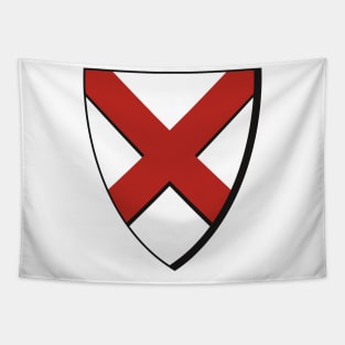 Knight Shield with red X on it Tapestry