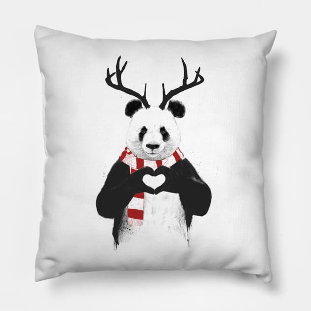 Xmas panda Pillow by soltib