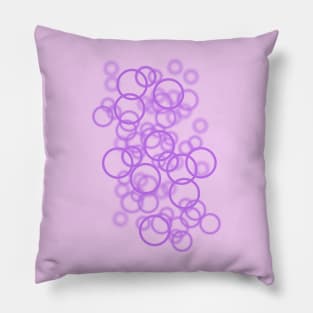 purple circle dot pattern on pink circle random pattern Pillow