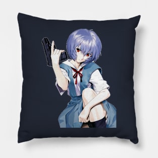 Rei Ayanami with a Gun Pillow