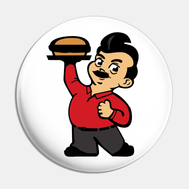 Big Ron - Ron Swanson Burger Cook-Off Champ Pin by sombreroinc