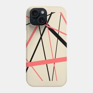 Criss Crossed Coral and Black Stripes Phone Case