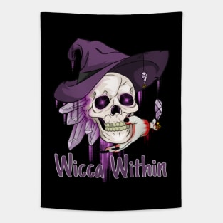 Witchcraft Crystal Skull Tapestry