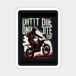 Dirt bike - red silhouette, black background Magnet