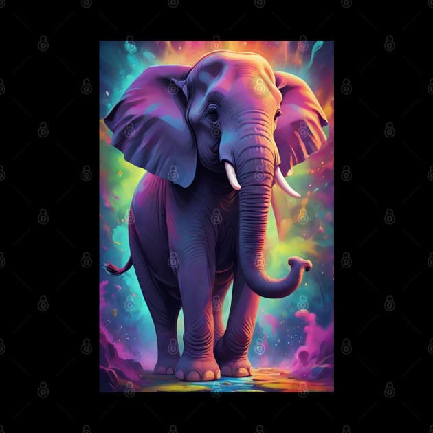 Large Elephant with Tusks and Multiple Colours by Rossie Designs