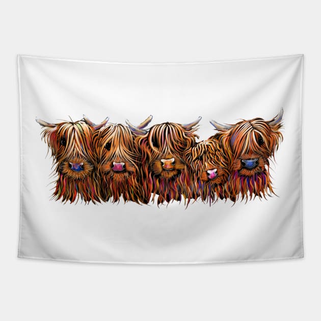 SCoTTiSH HiGHLaND CoWs ' THe HaiRY BuNCH OF CooS ' Tapestry by ShirleyMac
