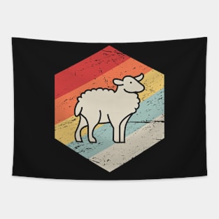 Retro Vintage Sheep Farmer Icon Tapestry