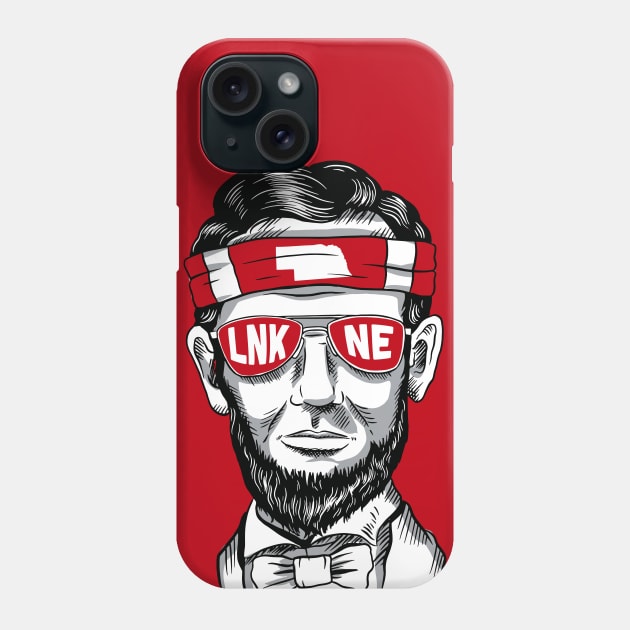 Lincoln Nebraska Funny Abraham Lincoln Illustration Red and White Phone Case by SLAG_Creative