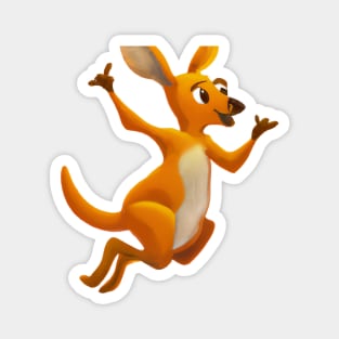 Cute Kangaroo Drawing Magnet