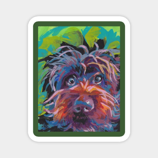 WireHaired Pointing Griffon Bright colorful pop dog art Magnet by bentnotbroken11