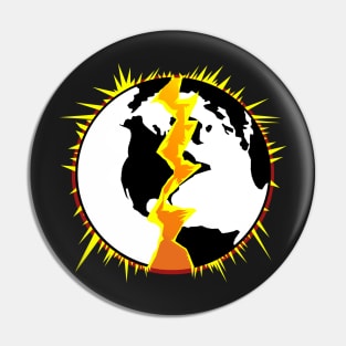 EXPLODING EARTHS PLANET LOGO FULL COLOR Pin