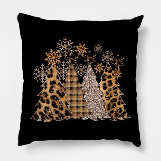 Buffalo Plaid - Christmas Trees Leopard - Snow Pajama Pillow