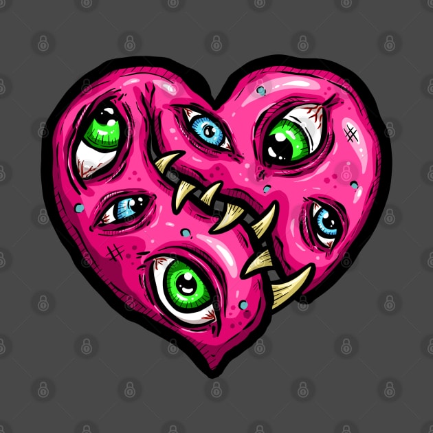 Zombie Heart Eyeball Jack Pink Valentines Day by Squeeb Creative