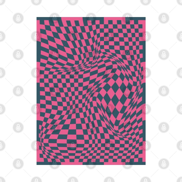 Checkerboard Pattern - Pink Blue by Colorable