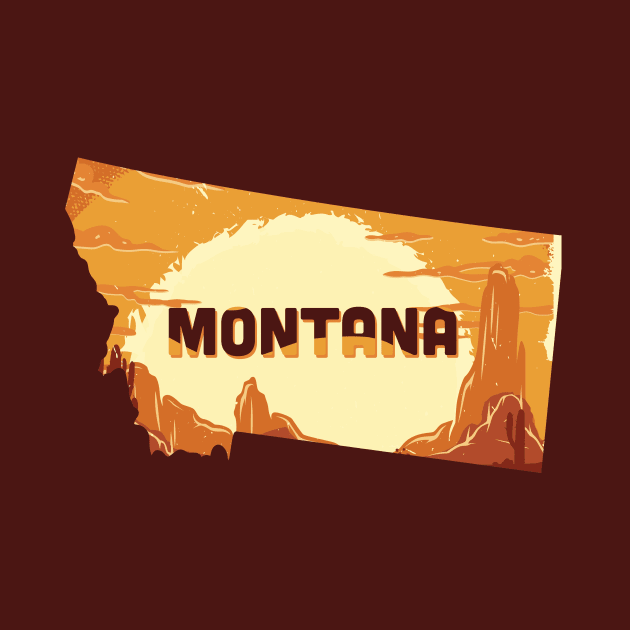 Montana state design / Montana lover / Montana cowboys gift idea / Montana home state by Anodyle