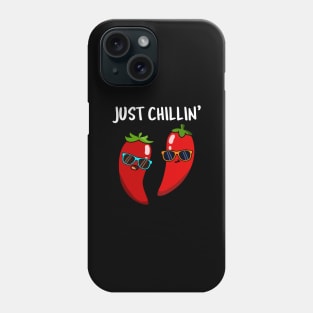 Just Chillin Cute Red Hot Chili Pun Phone Case