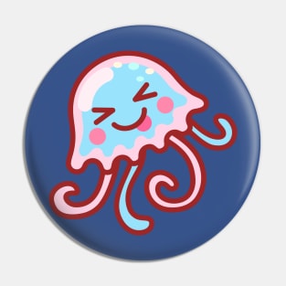 Silly Cotton Candy Jellyfish Minimal Pin