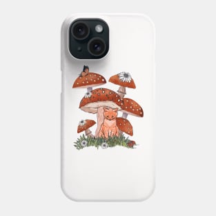 Cat and Mushroom Phone Case