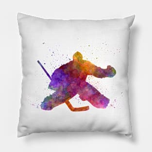 Hockey goalkeeper in watercolor Pillow