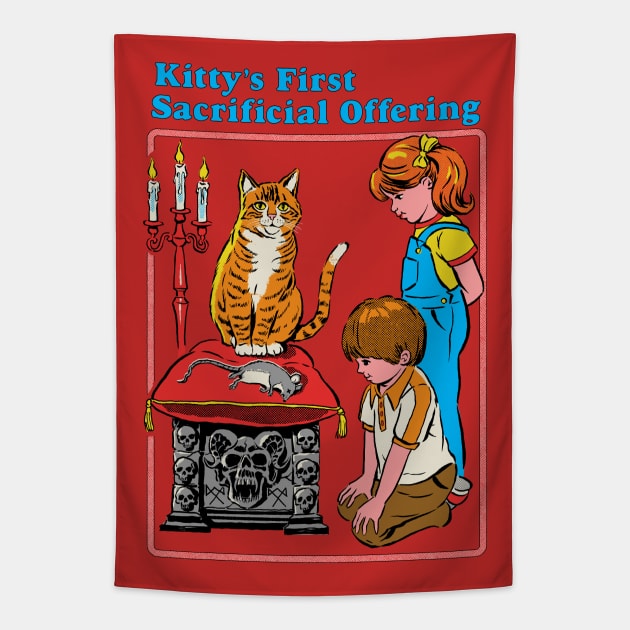 Kitty's First Offering Tapestry by Steven Rhodes