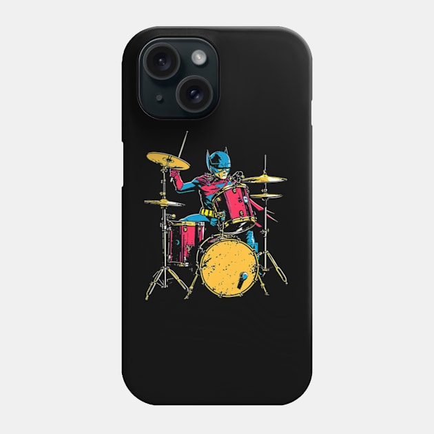 Drum superhero rhythm of justice Phone Case by Vidi MusiCartoon