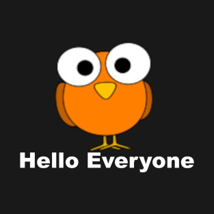 Funny looking orange cartoon bird with big eyes. T-Shirt