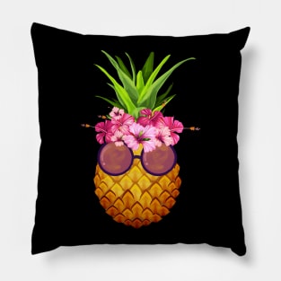 Pineapple Sunglasses Hawaiian Aloha Beach Painting Pillow