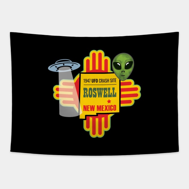 Roswell NM: New Mexico UFO Alien Crash Site 1947 Zia Tapestry by spacedust