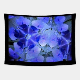 Kaleidoscope Royal Ocean Blue Flower Tapestry