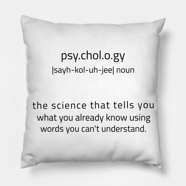 Psychology Definition Pillow by JC's Fitness Co.