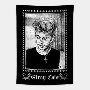 Stray Cats /// Rockabilly Faded Style Fan Design Tapestry