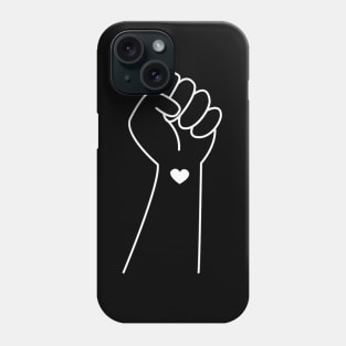 Hand symbol for black lives matter protest in USA to stop violence to black people. Fight for human right of Black People in U.S. America Phone Case