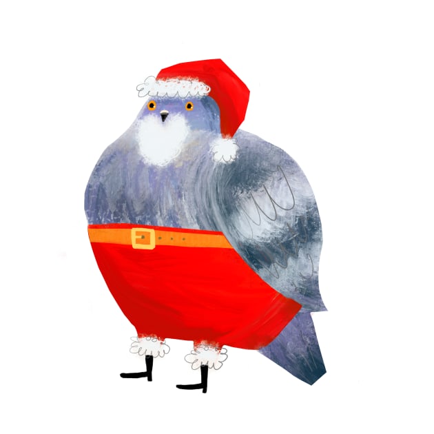 Pigeon Santa Claus by Tascha