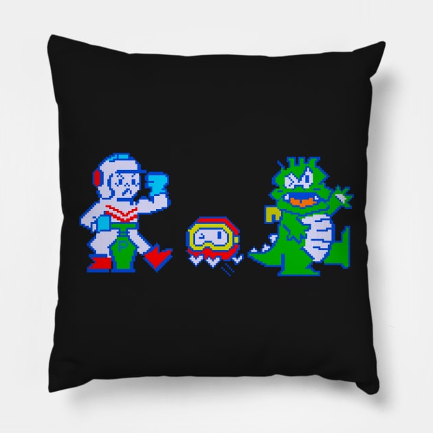 dig-dug Pillow by allysontx