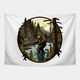 Big foot fishing Tapestry