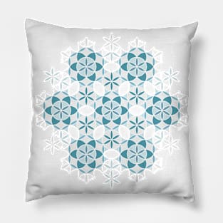 Blue Flower of life artwork Pillow