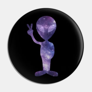 Purple Space Alien Made out of Stars Pin