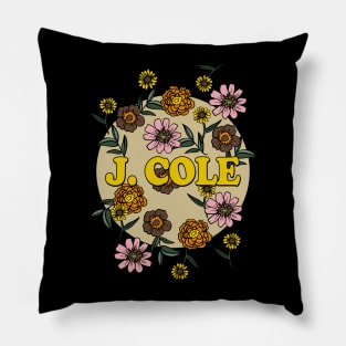 J. Cole Name Personalized Flower Retro Floral 80s 90s Name Style Pillow