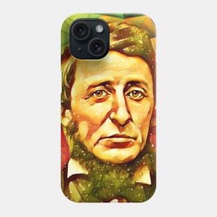 Henry David Thoreau Snow Portrait | Henry David Thoreau Artwork 9 Phone Case