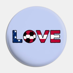 Soccer Love USA Pin