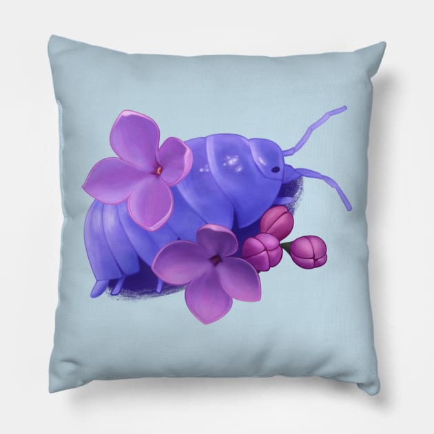 Lilac Isopod Pillow by aquarielle