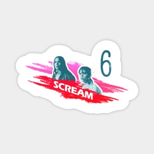 scream VI  (Scream 6) Melissa Barrera (Sam Carpenter) - Jenna Ortega (Tara Carpenter) scary horror movie graphic design by ironpalette Magnet