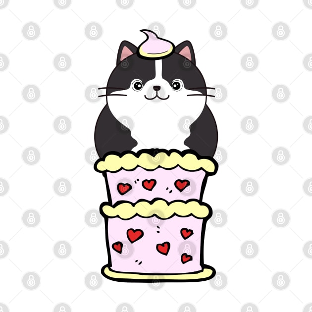 Funny fat cat jumping out of a cake by Pet Station