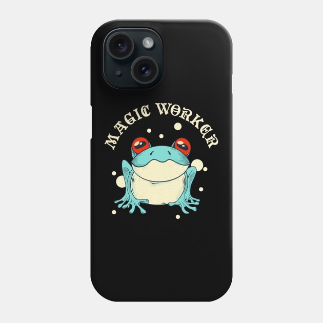 Magic Worker Frog Cottagecore Aesthetic Phone Case by Foxxy Merch
