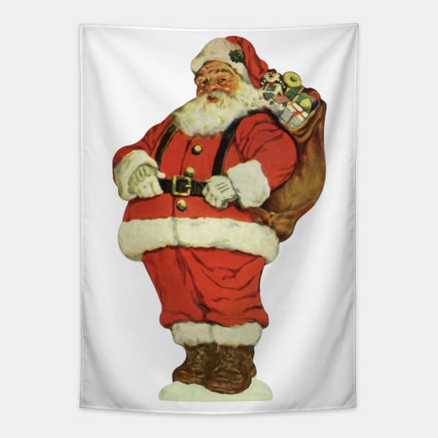 Vintage Christmas Santa Claus Tapestry by MasterpieceCafe