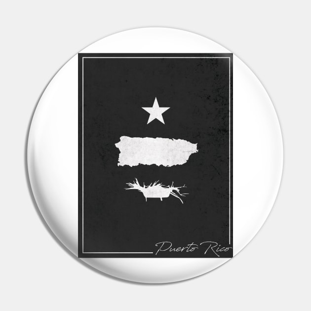 Puerto Rico Mi Isla Estrella Soy Jibaro Puerto Rican Boricua Pride Pin by PuertoRicoShirts