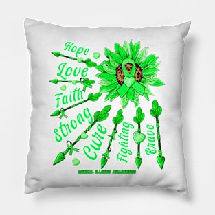 Mental Illness Awareness - Sunflower leopard faith love fight Pillow