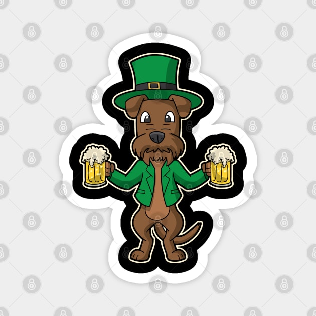 Irish Terrier Dog Leprechaun St Patricks Day Beers Magnet by E